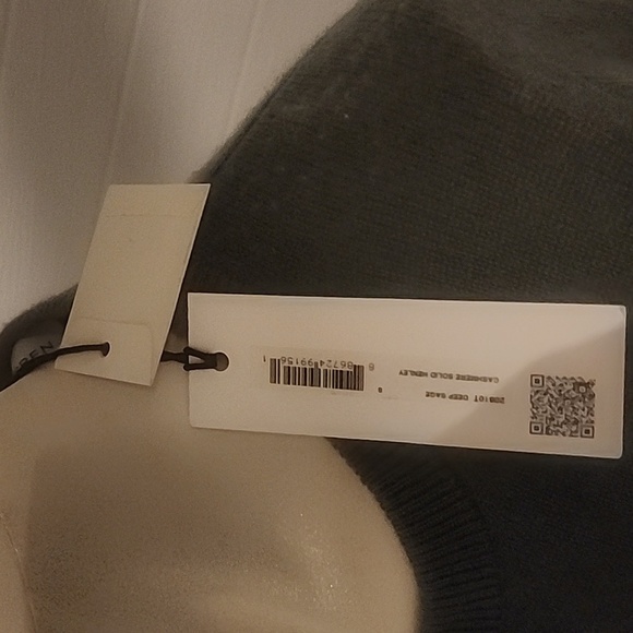 WHITE+WARREN DEEP SAGE CASHMERE SOLID HENLEY NECK SWEATER SIZE S - Picture 3 of 4